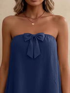 Bowknot Tube Top Shorts Set (4)