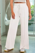 Drawstring Wide-Leg Pants with Pockets