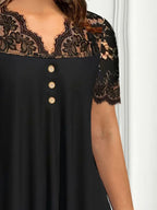 Lace Panel Short Sleeve Blouse (6)