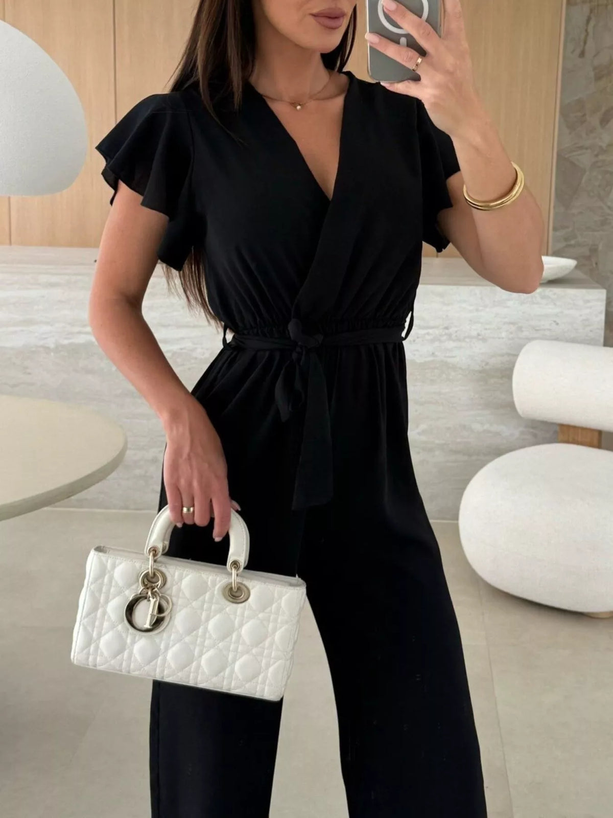 Surplice Ruffle Sleeve Wide Leg Jumpsuit (4)