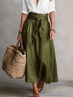 Full Size Button-down Shirt Skirt Set Plus (3)