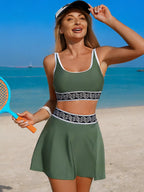 Contrast Trim Tank Skort Swim Set (14)