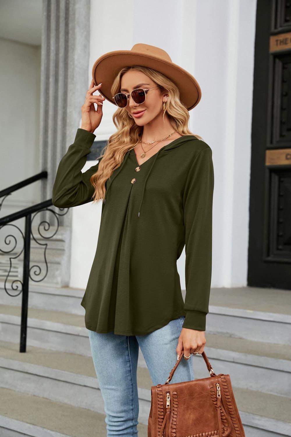 Long Sleeve Hooded Blouse (5)
