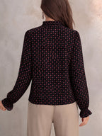Printed Flounce Sleeve Blouse (7)