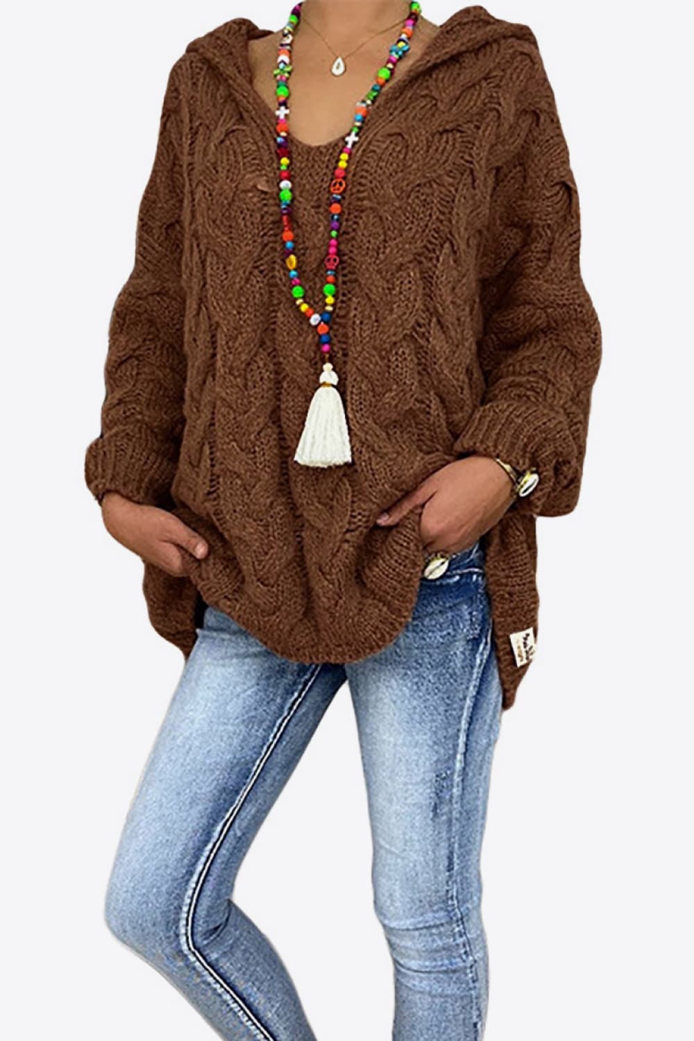 Cable-knit Hooded Sweater (12)