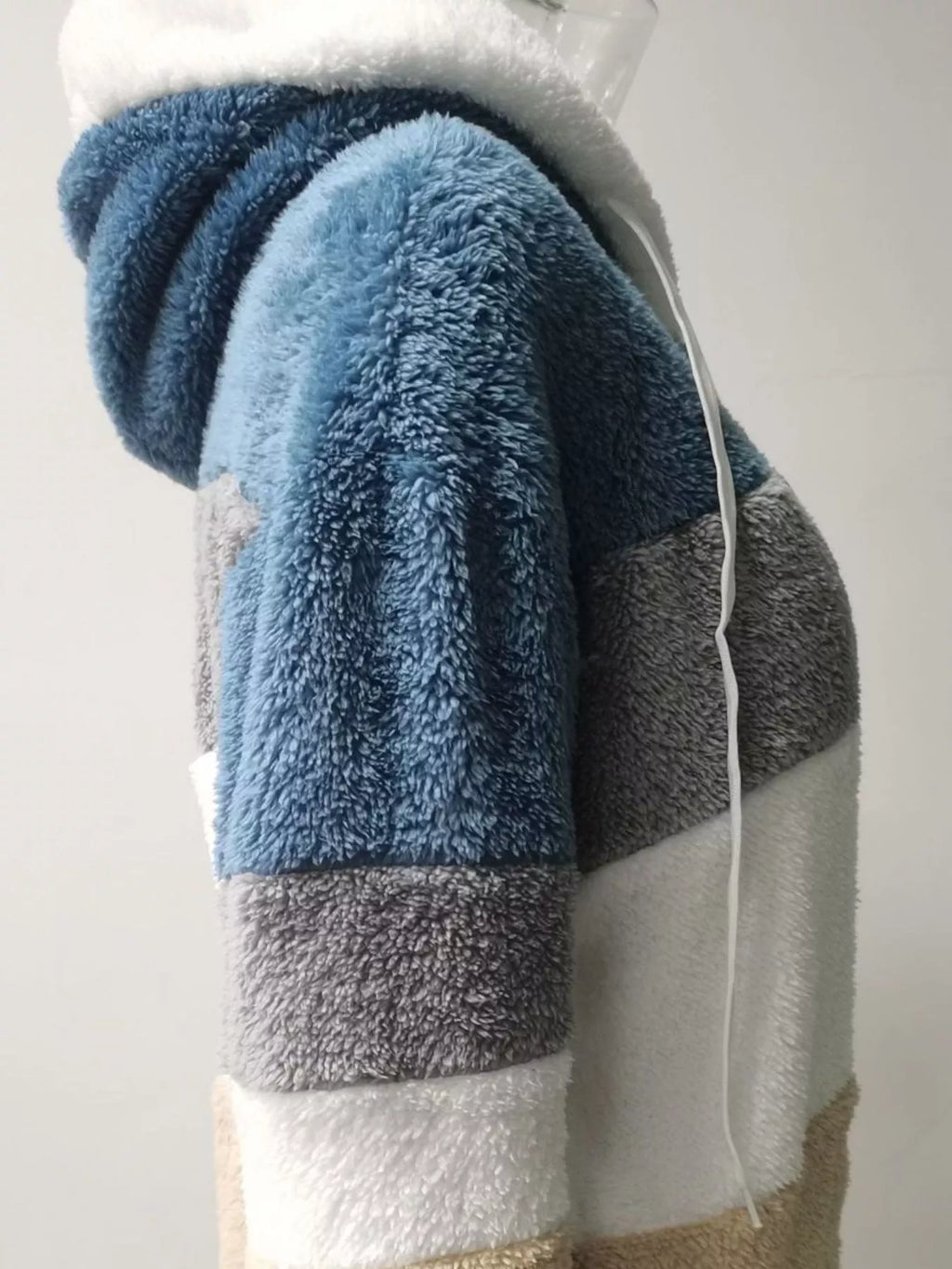 Full Size Fuzzy Zip Up Hooded Outerwear Plus (4)
