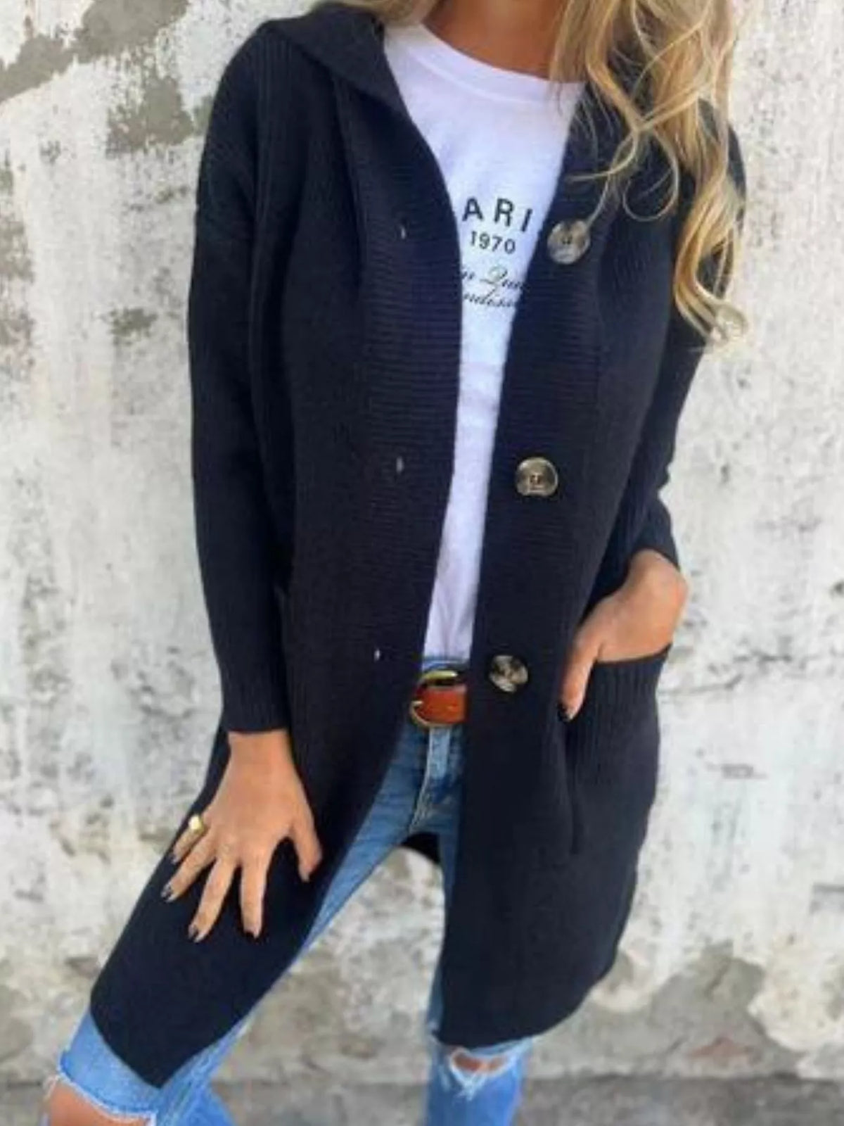 Full Size Button-down Hooded Cardigan Plus (4)