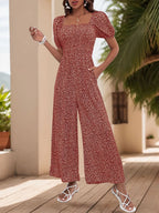Printed Square Neck Puff Sleeve Jumpsuit (13)