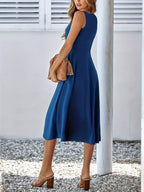 Sleeveless A-line Midi Dress (3)