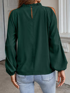 Cold Shoulder Frill Neck Blouse (8)