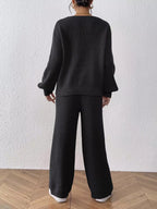 V-neck Sweater Pants Set (10)