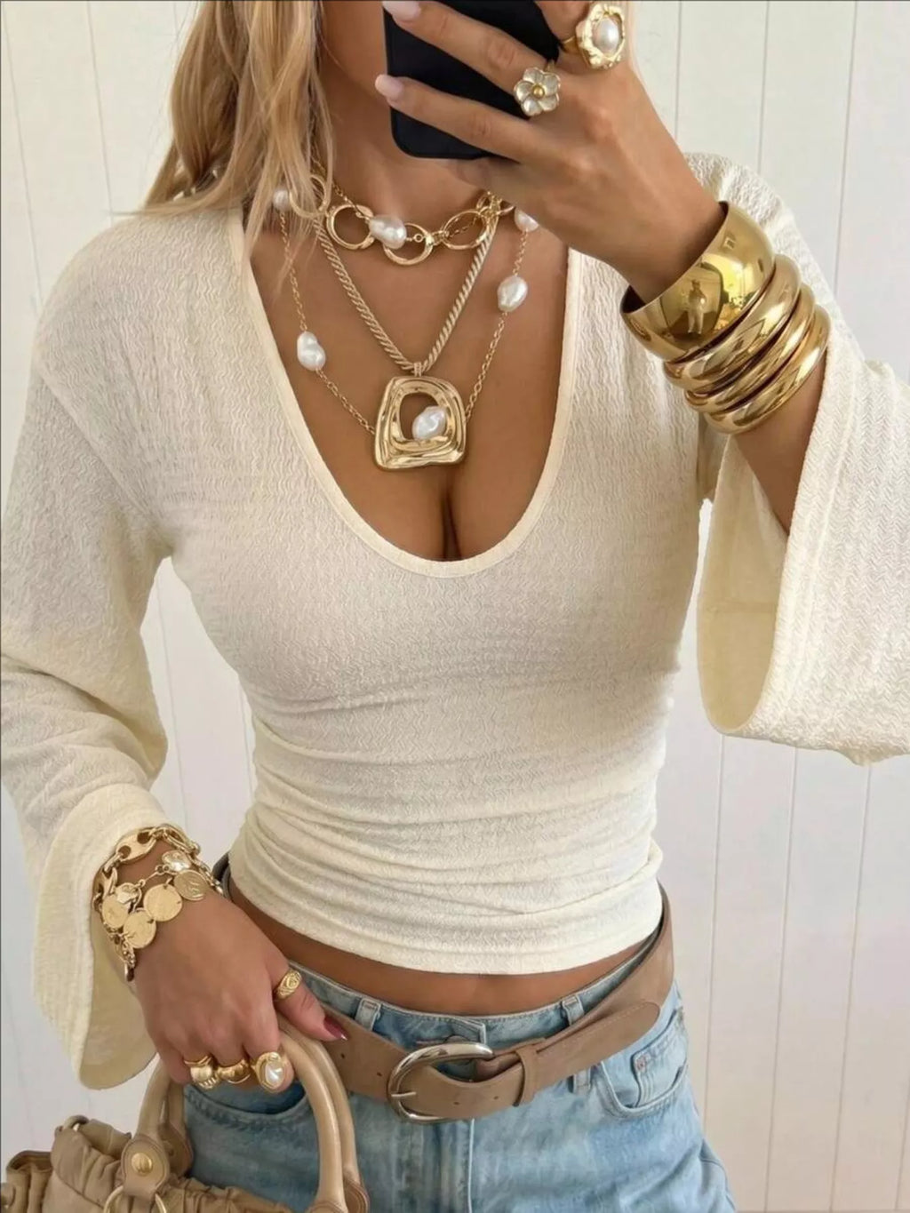 Slim Fit Flare Sleeve Top (4)