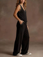 Full Size V-neck Tank Top Wide-leg Pants Set Plus (5)