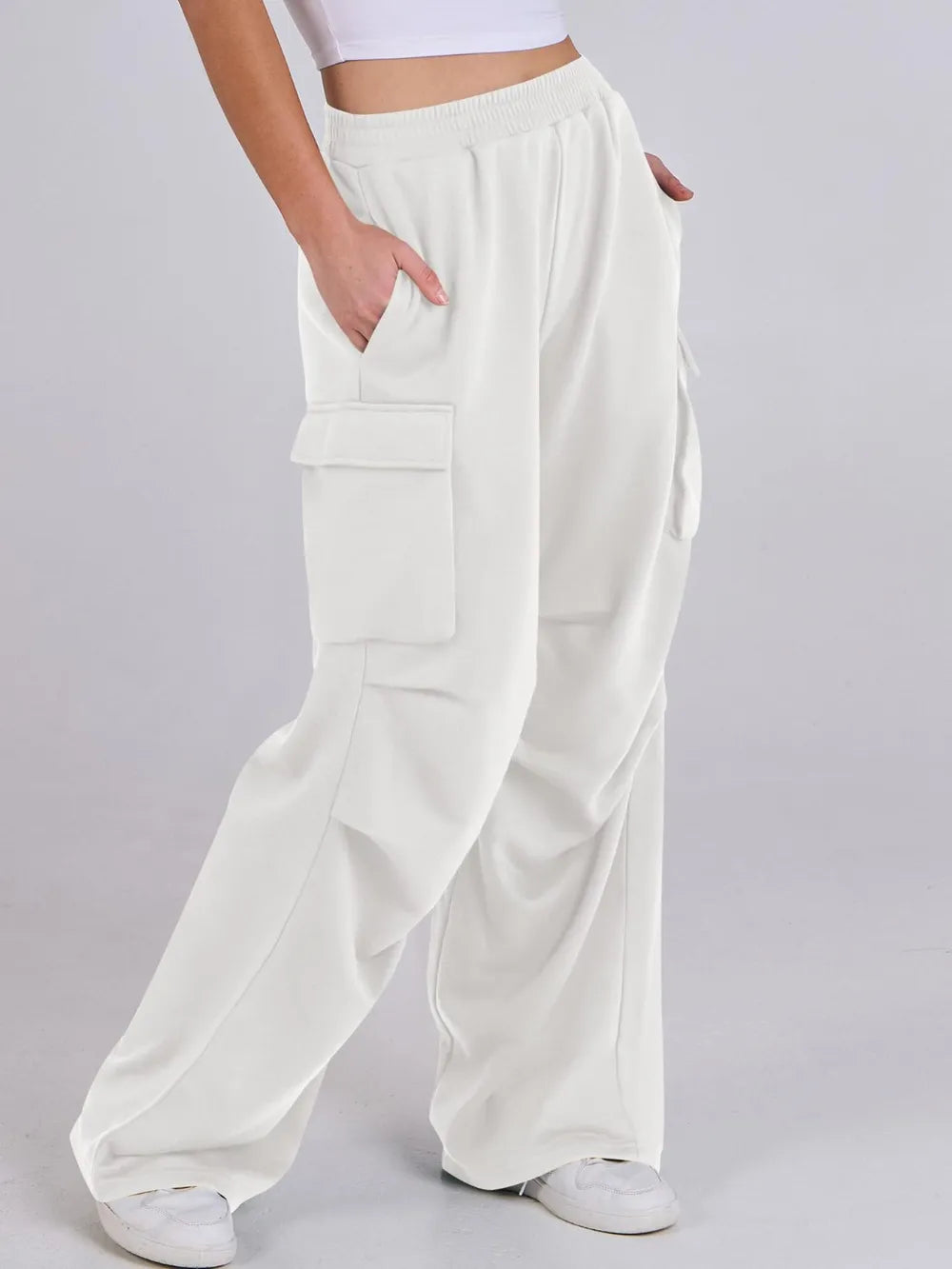 Elastic Waist Wide Leg Pants Pockets (6)