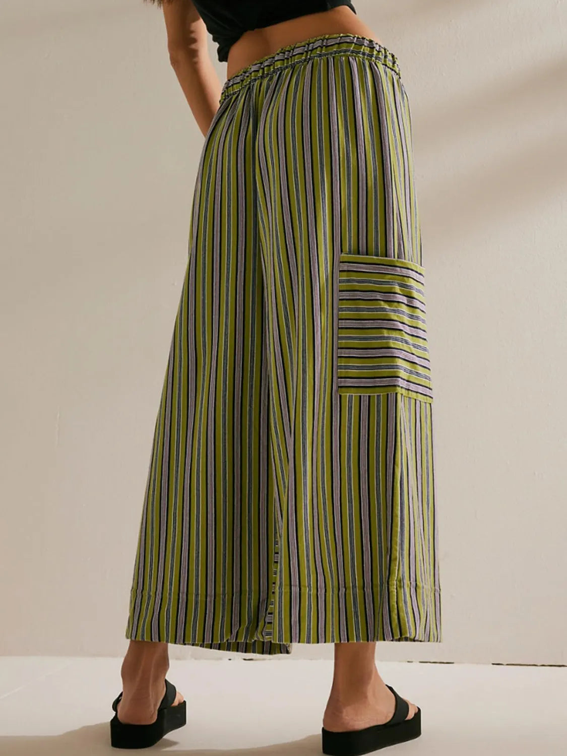 Contrast Striped Wide Leg Pants (7)