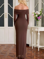 Off-shoulder Ruched Maxi Dress (11)