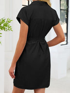Button Front Short Sleeve Dress (21)