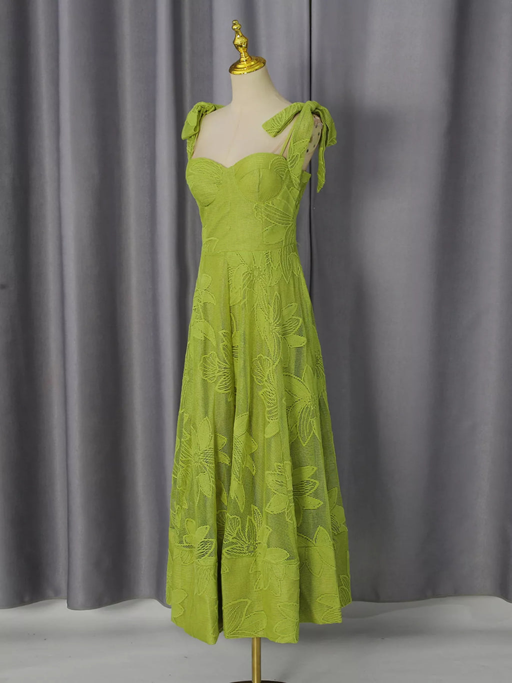 Sweetheart Neck Tie-strap Dress (3)