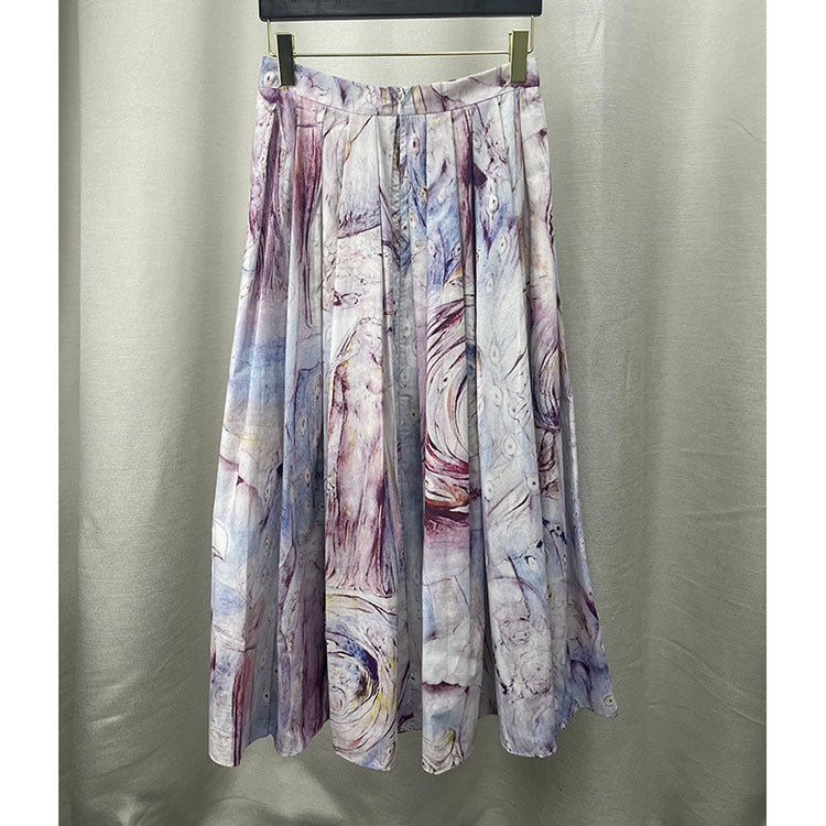 Cotton Poplin Print A-line Skirt variant CJLY147997801AZ|CJLY147997802BY|CJLY147997803CX