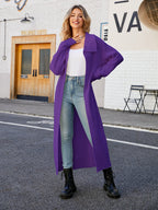 Full Size Collared Open Front Duster Cardigan (8)