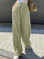 Striped Wide Leg Pants (2)