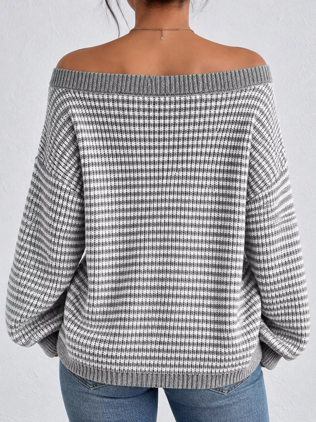 Striped Knit Boat Neck Sweater (27)