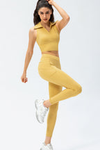 Full Size Slim Fit High Waist Long Sports Pants Pockets (3)