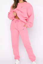 Round Neck Sweatshirt Joggers Set (27)