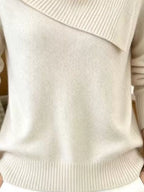 Full Size Asymmetric Ribbed Collar Sweater Plus (3)