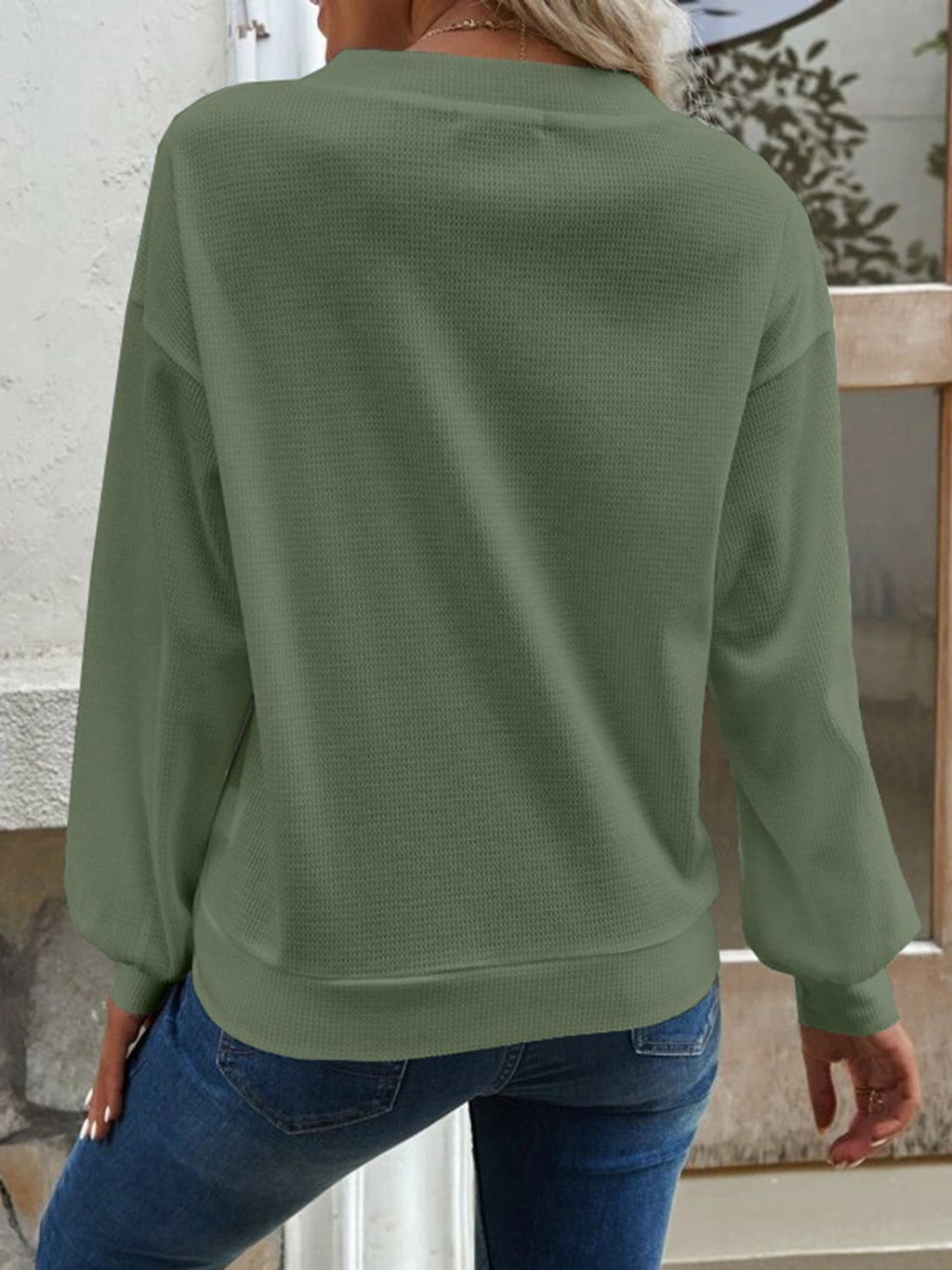 V-neck Dropped Shoulder Blouse (15)
