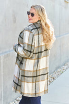 Full Size Plaid Button Up Lapel Collar Coat (31)
