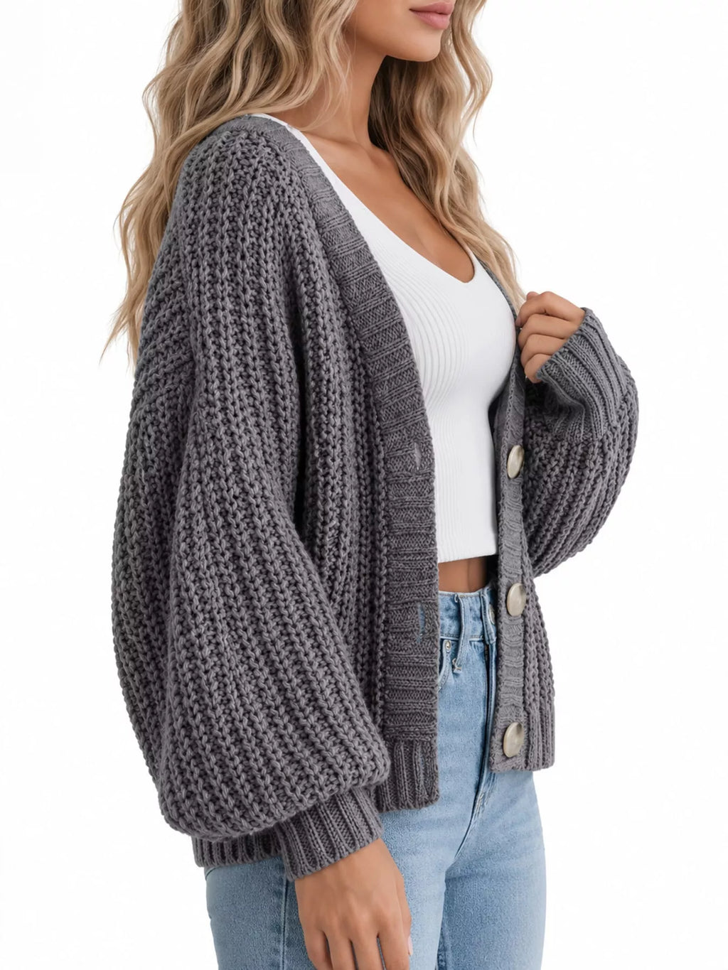 Full Size Chunky Knit Button-down Cardigan Plus (17)
