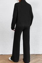 Mock Neck Dropped Shoulder Top Pants Set (6)