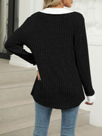 Ribbed Knit Long Sleeve T-shirt (14)