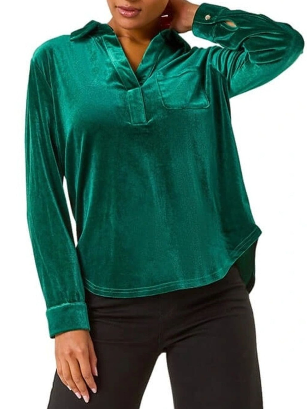 Velvet Long Sleeve Blouse (3)