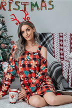 Christmas Asymmetrical Neck Long Sleeve Dress (17)