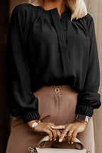 Button Up Round Neck Long Sleeve Shirt (4)