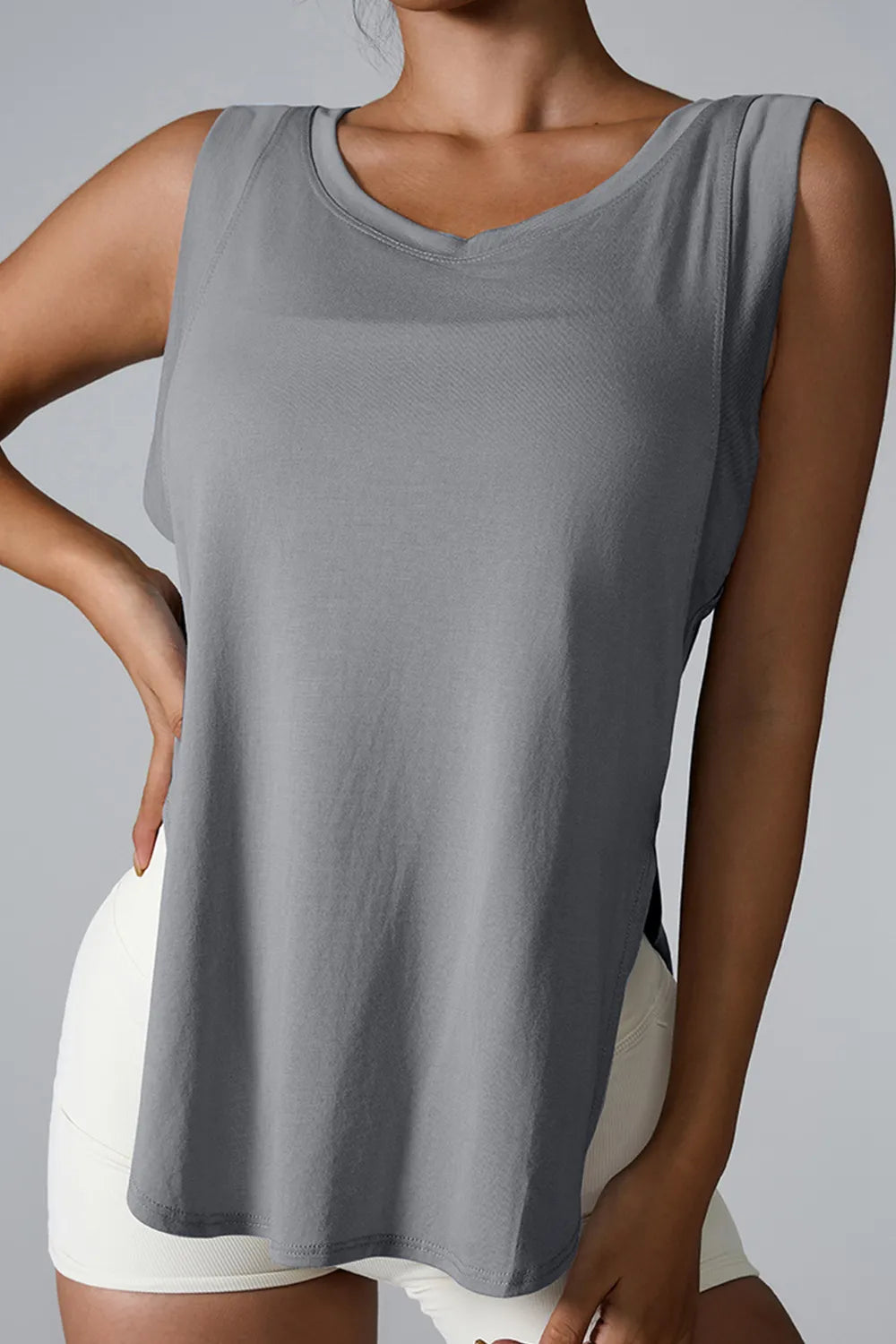 Slit Round Neck Active Tank (7)