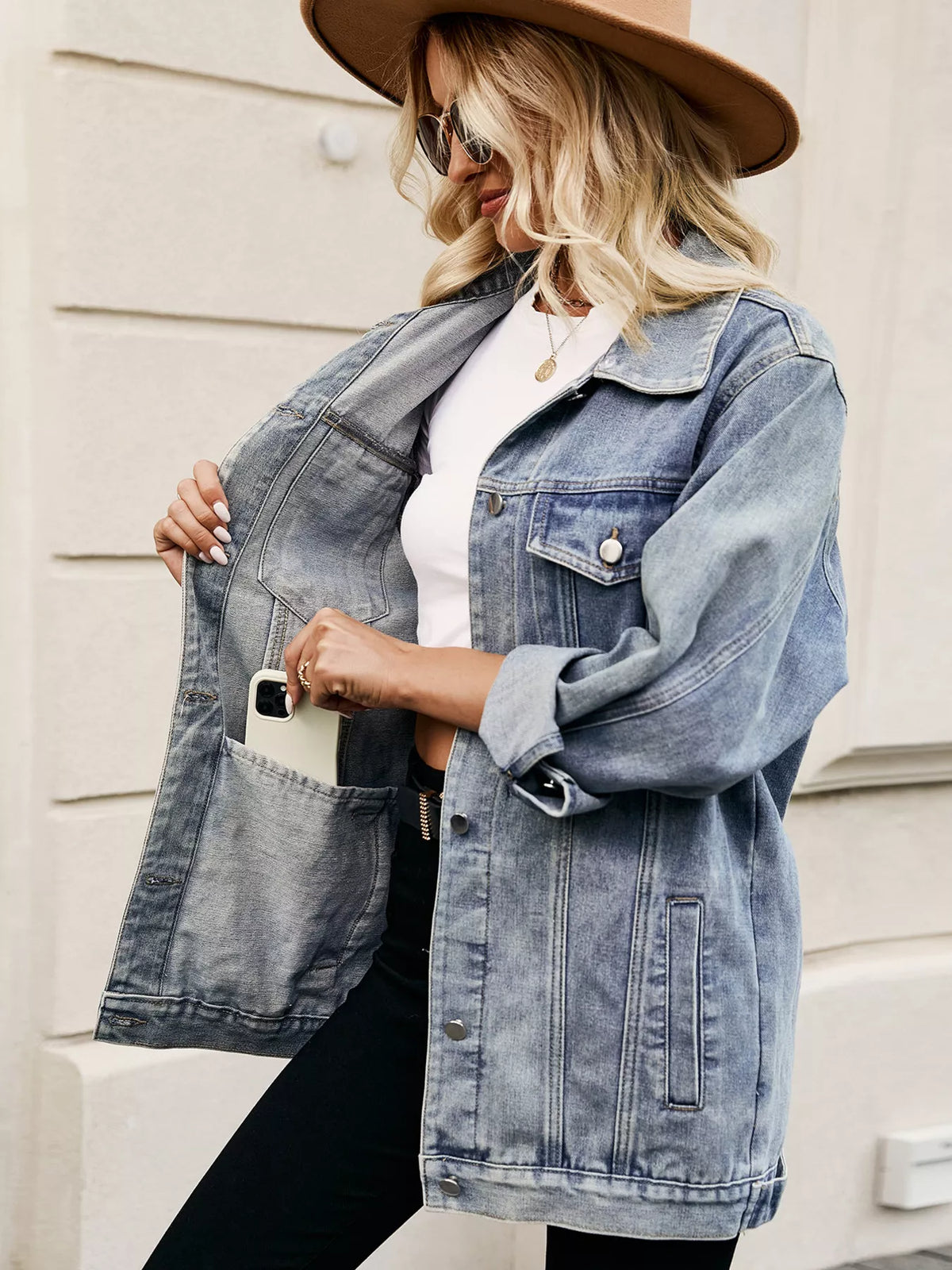 Button Up Long Sleeve Denim Jacket (17)