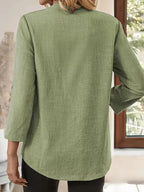 Roll-up Sleeve Notched Blouse (14)