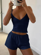 V-neck Cami Shorts Set (8)