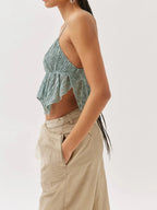 Lace Cropped Cami Flowy Hem (13)