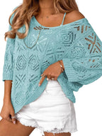 Loose Fit Crochet Knit Cover-up
