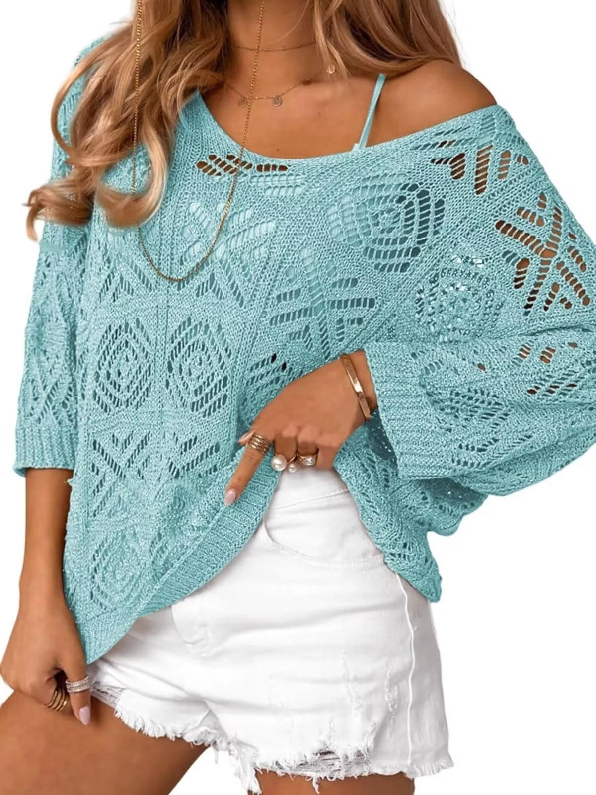 Loose Fit Crochet Knit Cover-up