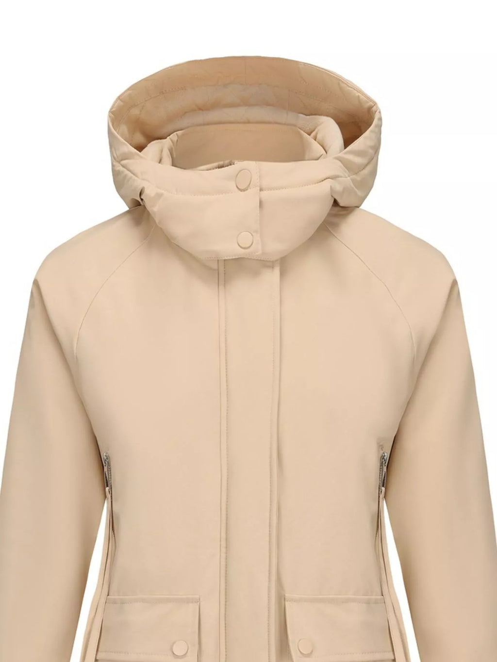 Full Size Zip Up Hooded Parka Outerwear Plus (20)