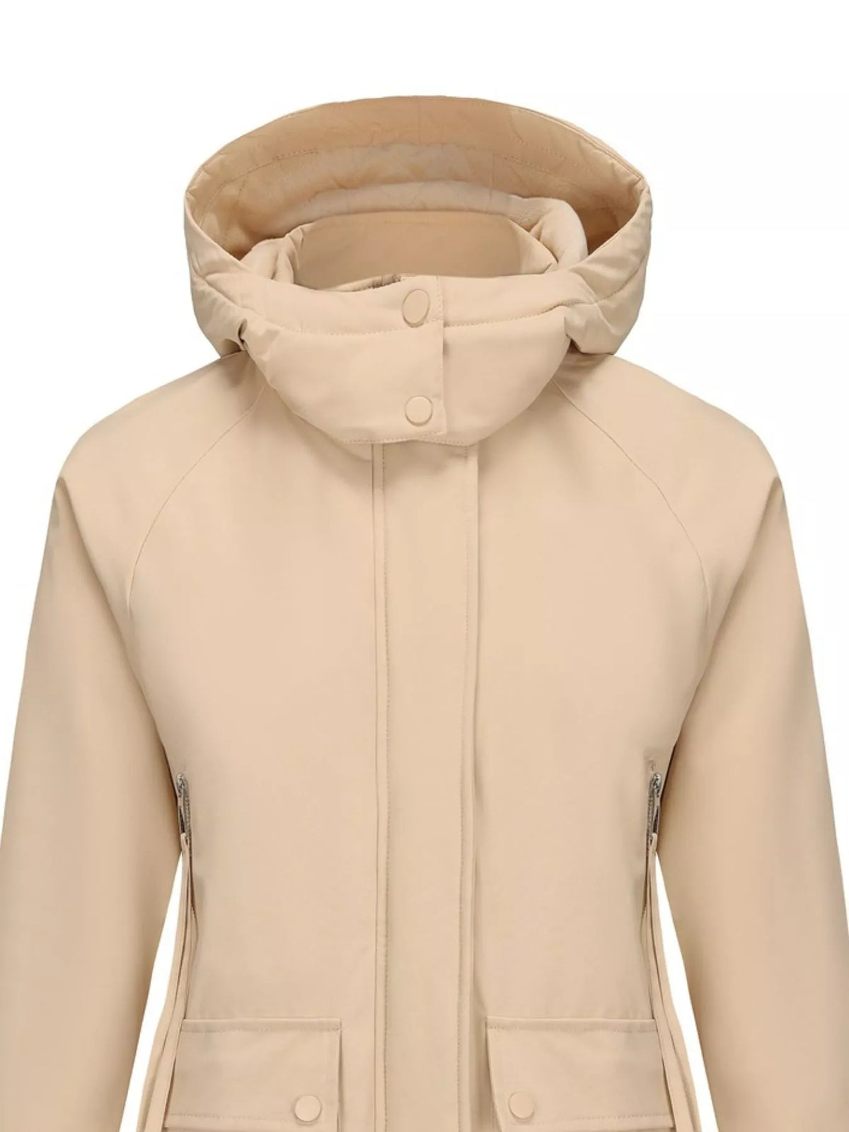 Full Size Zip Up Hooded Parka Outerwear Plus (20)