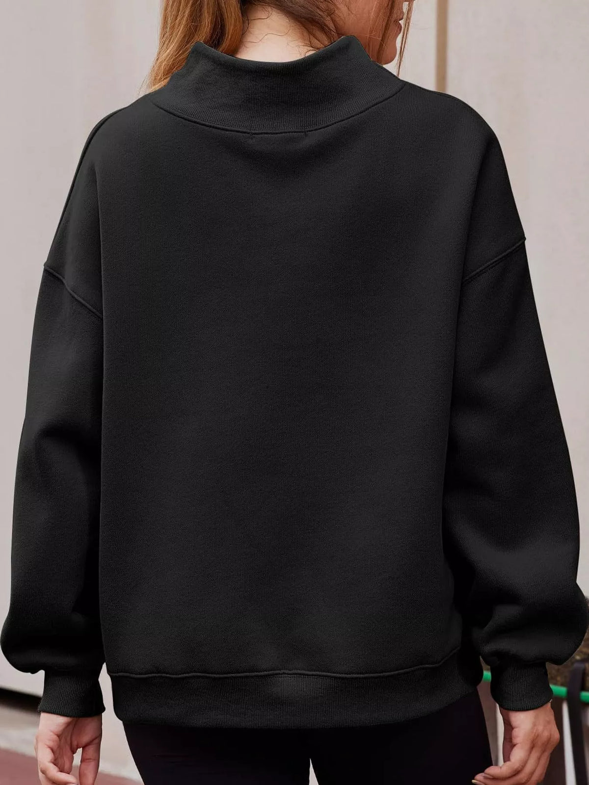 Oversized Mock Neck Long Sleeve Sweatshirt (19)