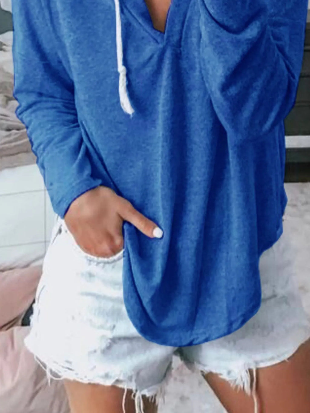 Full Size Drawstring Long Sleeve Hoodie Plus (12)