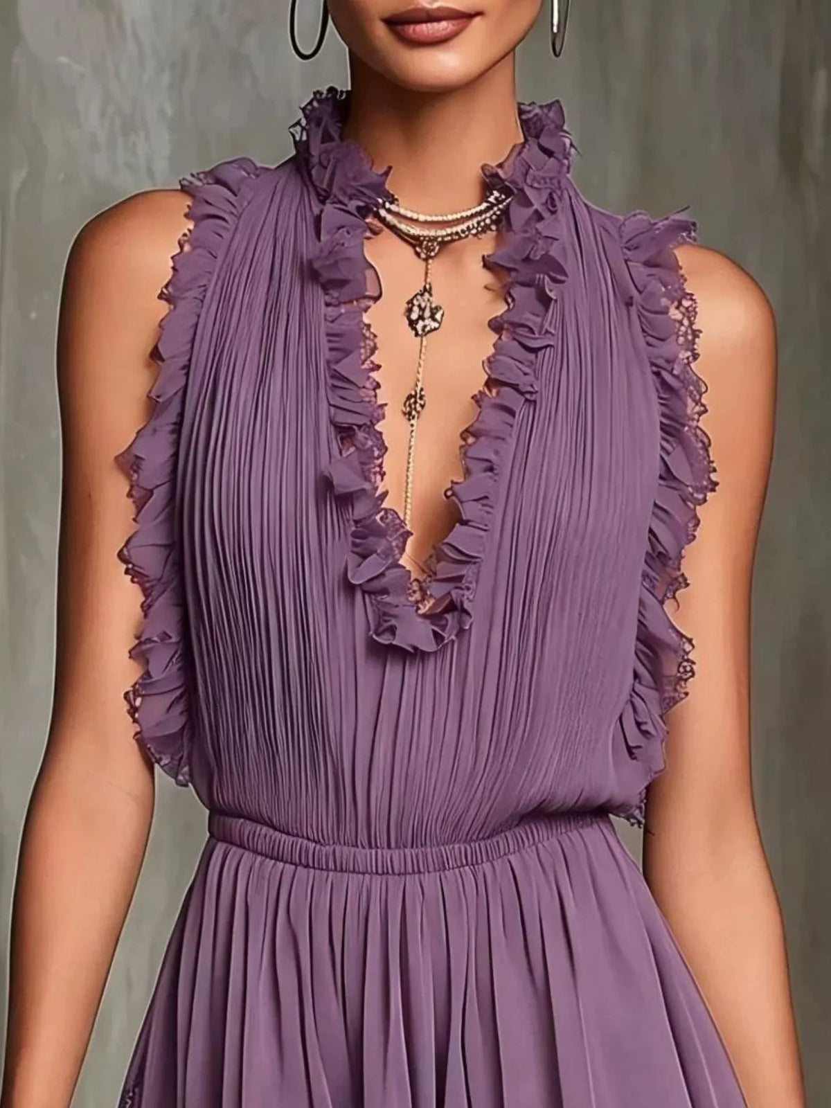 Lace Hem Sleeveless Mini Dress (6)