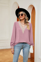 Contrast Puff Sleeve Blouse (8)